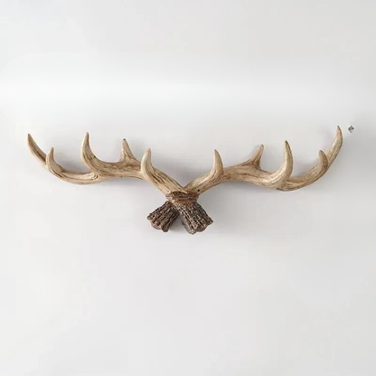 Rustic Antler Wall Hook Coat and Hat Organizer