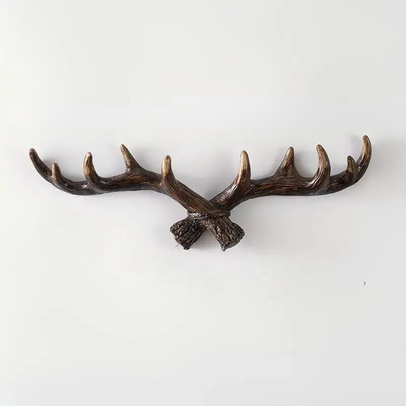 Rustic Antler Wall Hook Coat and Hat Organizer
