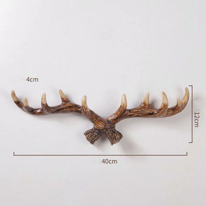 Rustic Antler Wall Hook Coat and Hat Organizer