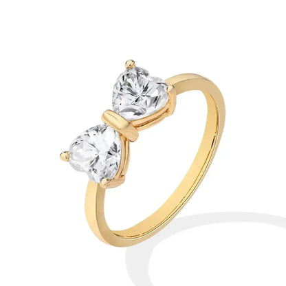 S925 Moissanite Bow Ring Sterling Silver Jewelry