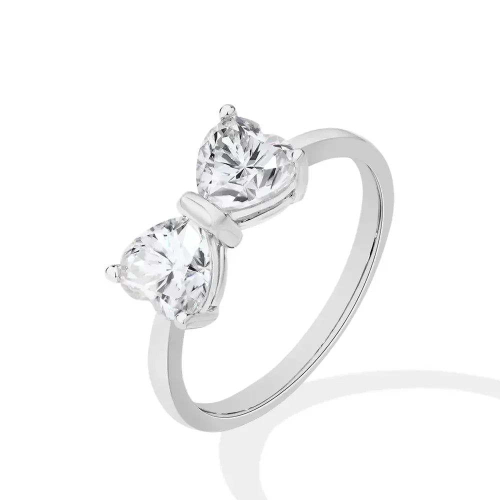 S925 Moissanite Bow Ring Sterling Silver Jewelry
