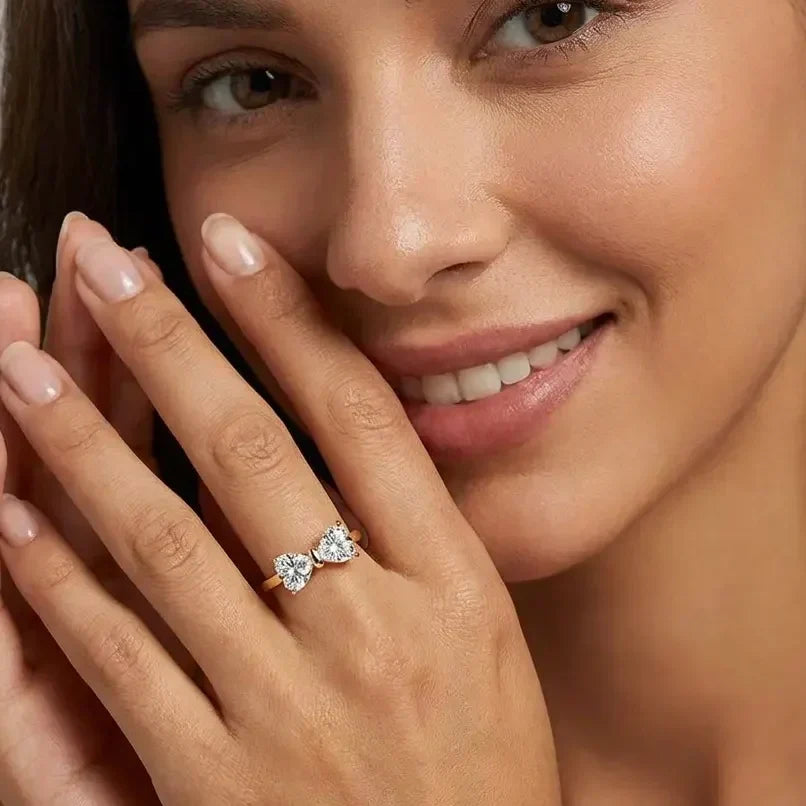 S925 Moissanite Bow Ring Sterling Silver Jewelry