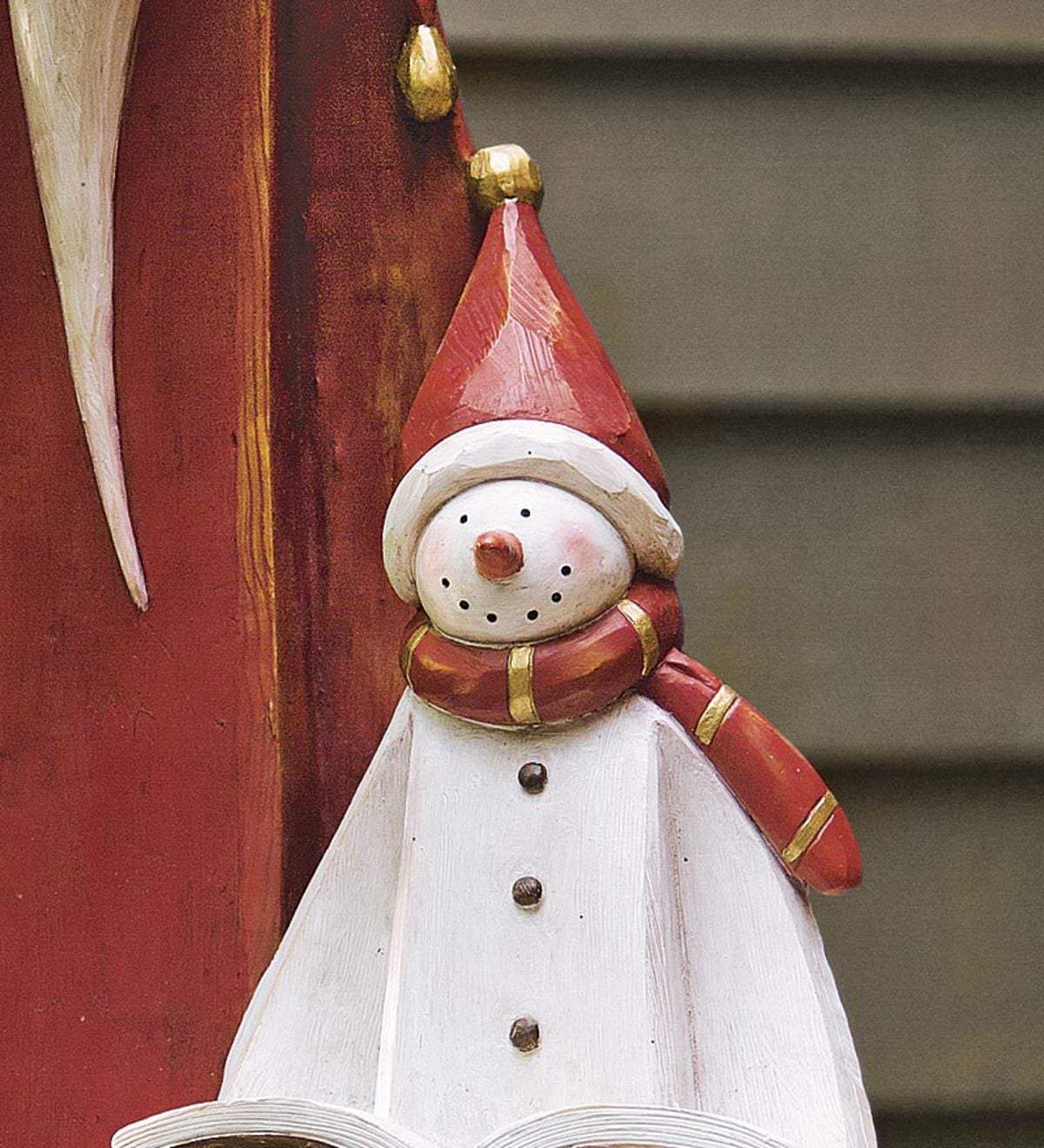 Santa and Snowman Solar Lantern Christmas Sculpture