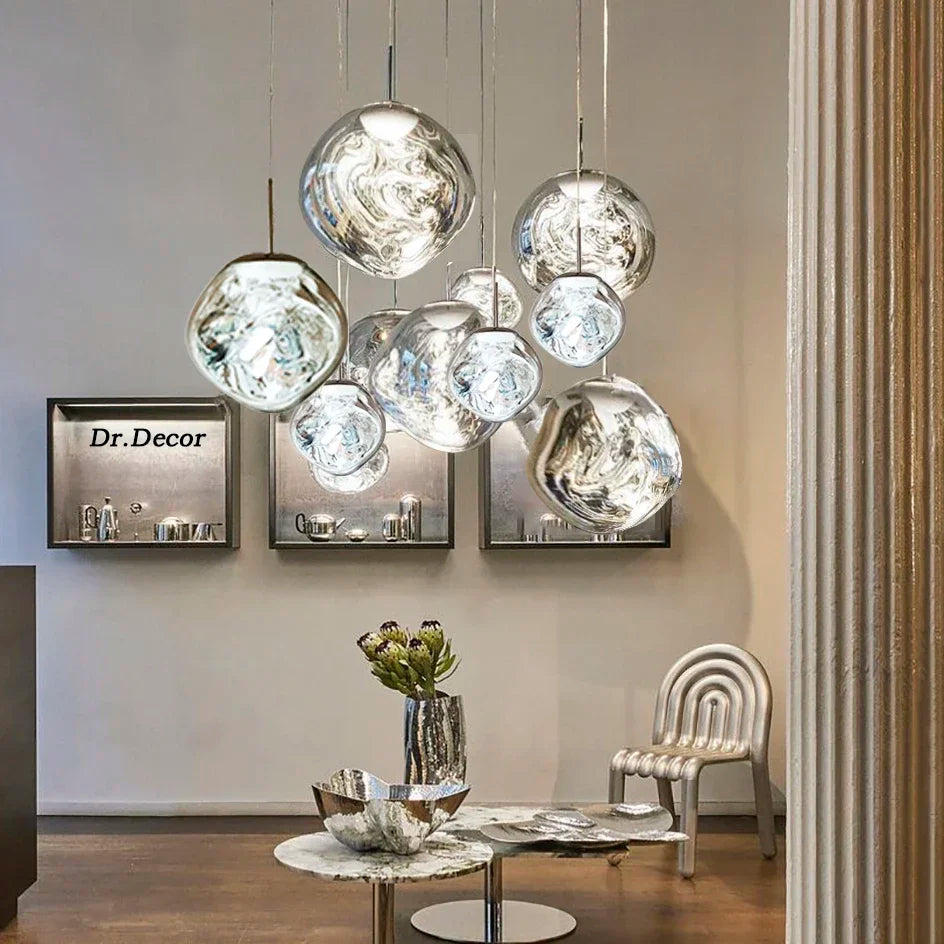 Scandinavian Clear Glass Pendant Ceiling Light Fixture