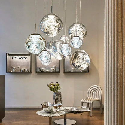 Scandinavian Clear Glass Pendant Ceiling Light Fixture