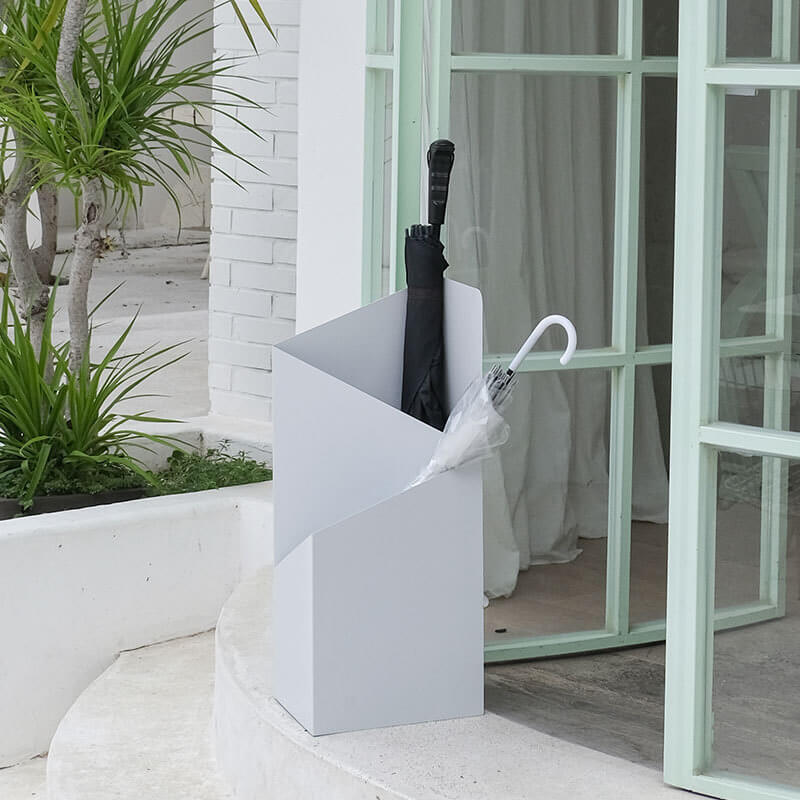 Scandinavian Metal Umbrella Stand with Removable Drip Tray