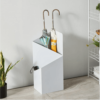 Scandinavian Metal Umbrella Stand with Removable Drip Tray