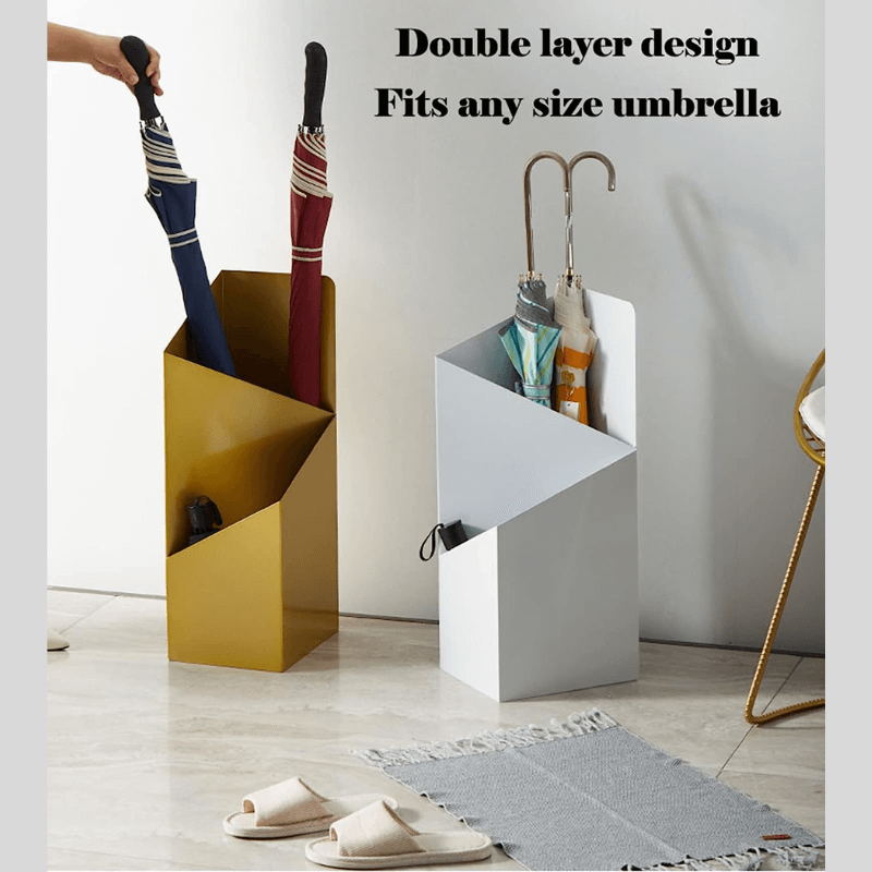 Scandinavian Metal Umbrella Stand with Removable Drip Tray