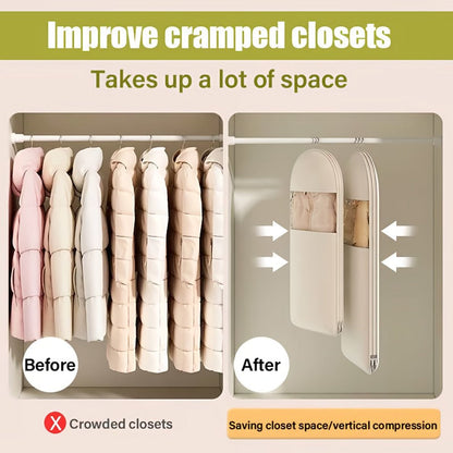 Self Compressing Hanging Garment Storage Bag