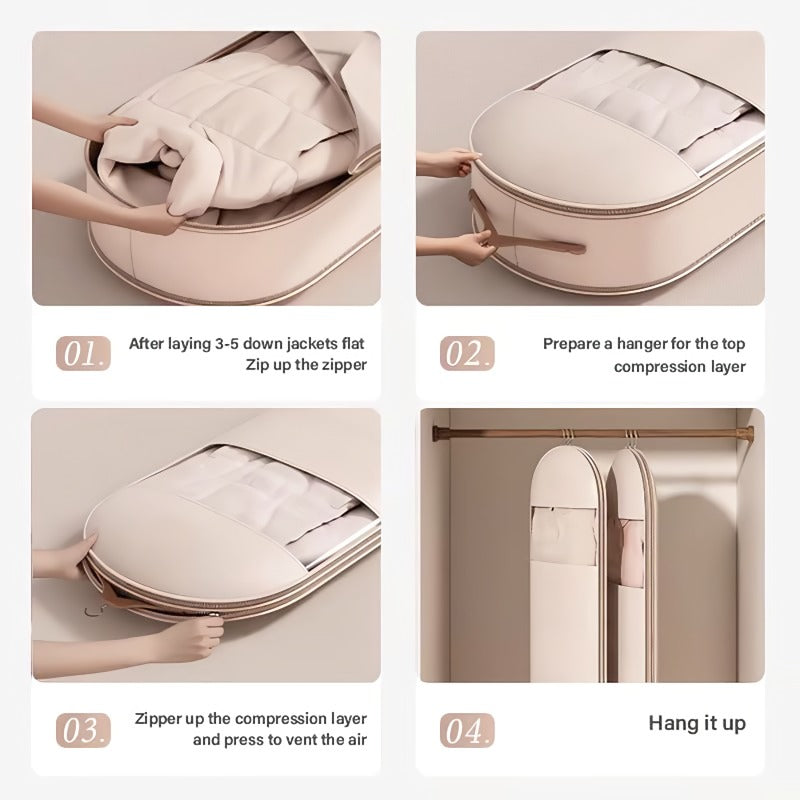 Self Compressing Hanging Garment Storage Bag