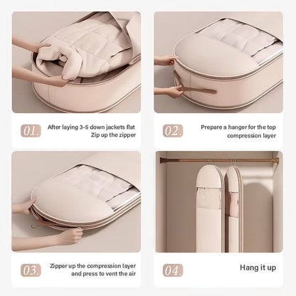 Self Compressing Hanging Garment Storage Bag