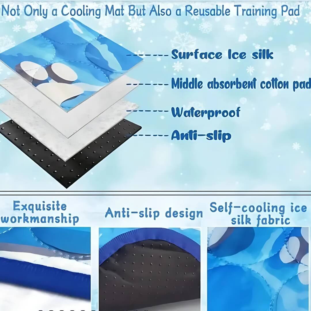 Self Cooling Dog Mat Ice Silk Portable Pet Cooling Pad