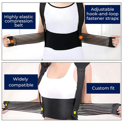 Self Heating Back Support Brace Adjustable Posture Corrector