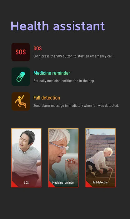 Senior GPS Smartwatch with Fall Detection and SOS