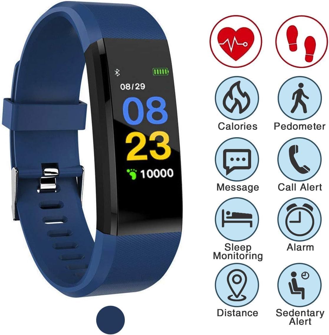 Senior Smartwatch Health Monitoring Fitness Tracker with Heart Rate Sleep Tracking Step Counter Easy Read Display