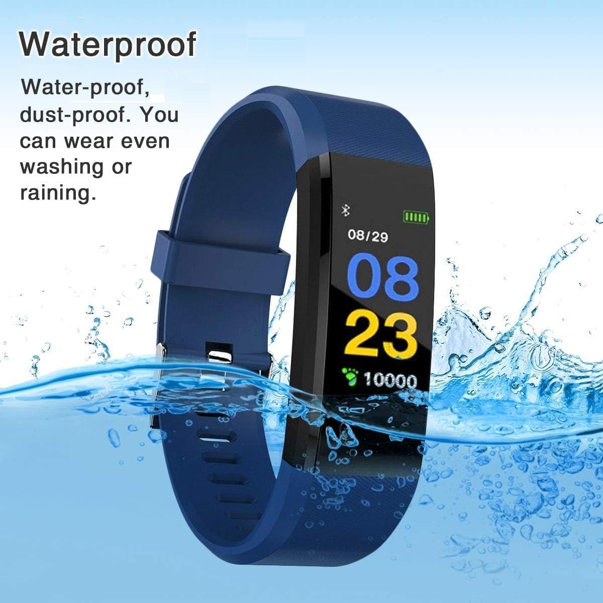 Senior Smartwatch Health Monitoring Fitness Tracker with Heart Rate Sleep Tracking Step Counter Easy Read Display