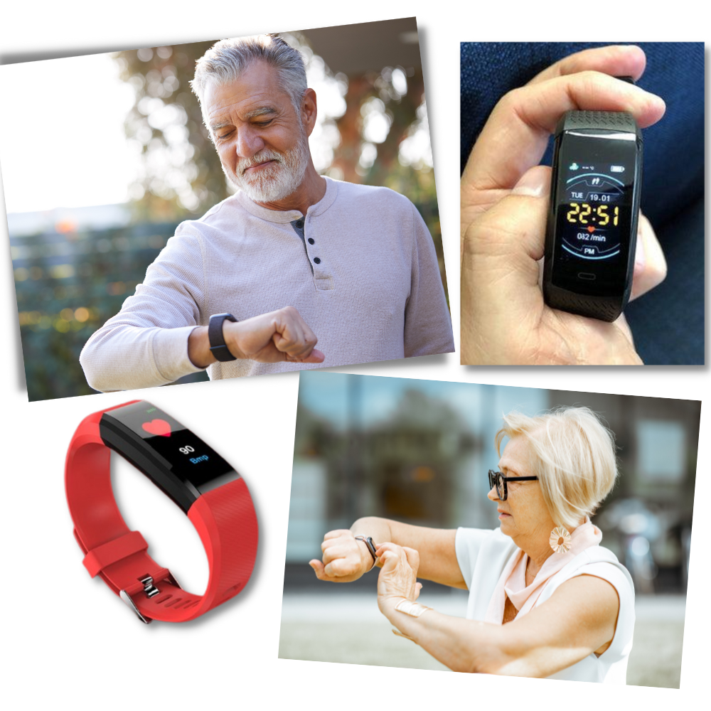 Senior Smartwatch with Health Tracking and Large LED Display