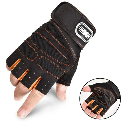 Shock Absorbing Gym Gloves with Wrist Support and Breathable Fit