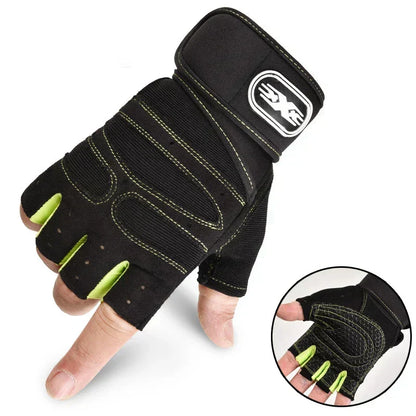 Shock Absorbing Gym Gloves with Wrist Support and Breathable Fit