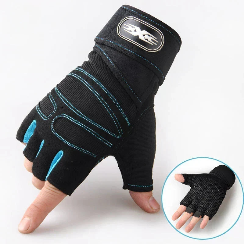 Shock Absorbing Gym Gloves with Wrist Support and Breathable Fit