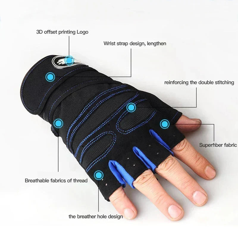 Shock Absorbing Gym Gloves with Wrist Support and Breathable Fit