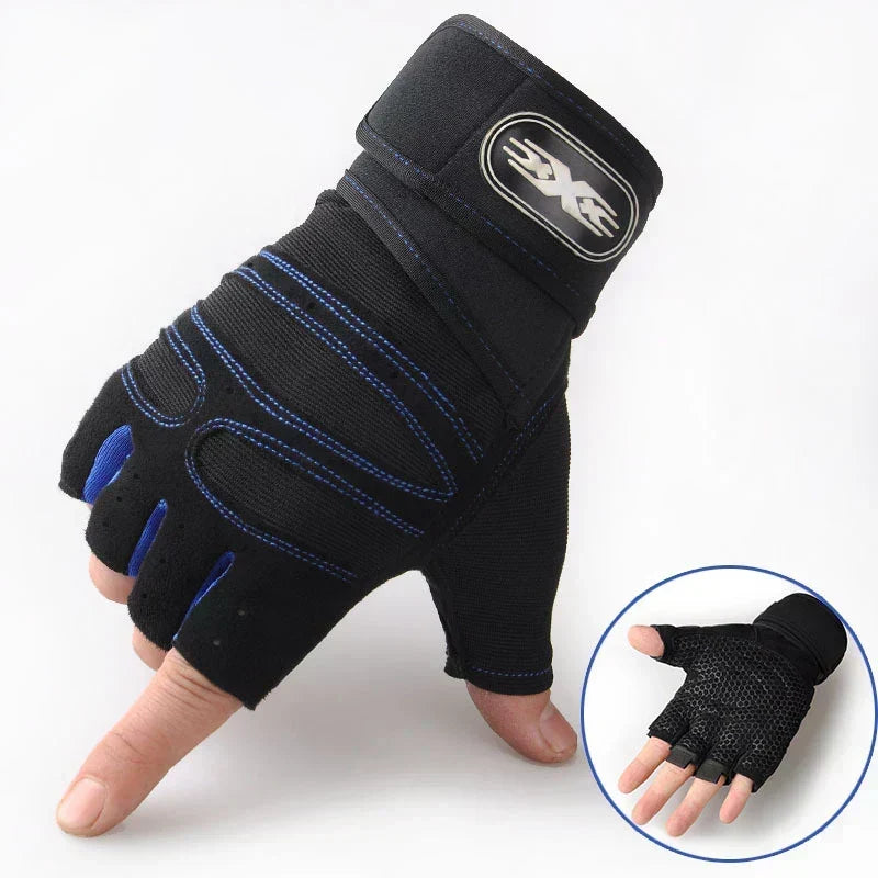 Shock Absorbing Gym Gloves with Wrist Support and Breathable Fit