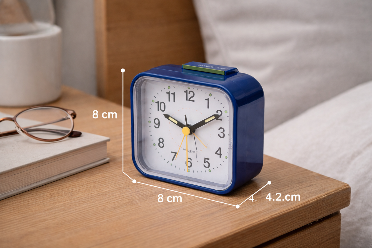 Silent Analog Alarm Clock with Snooze and Night Light