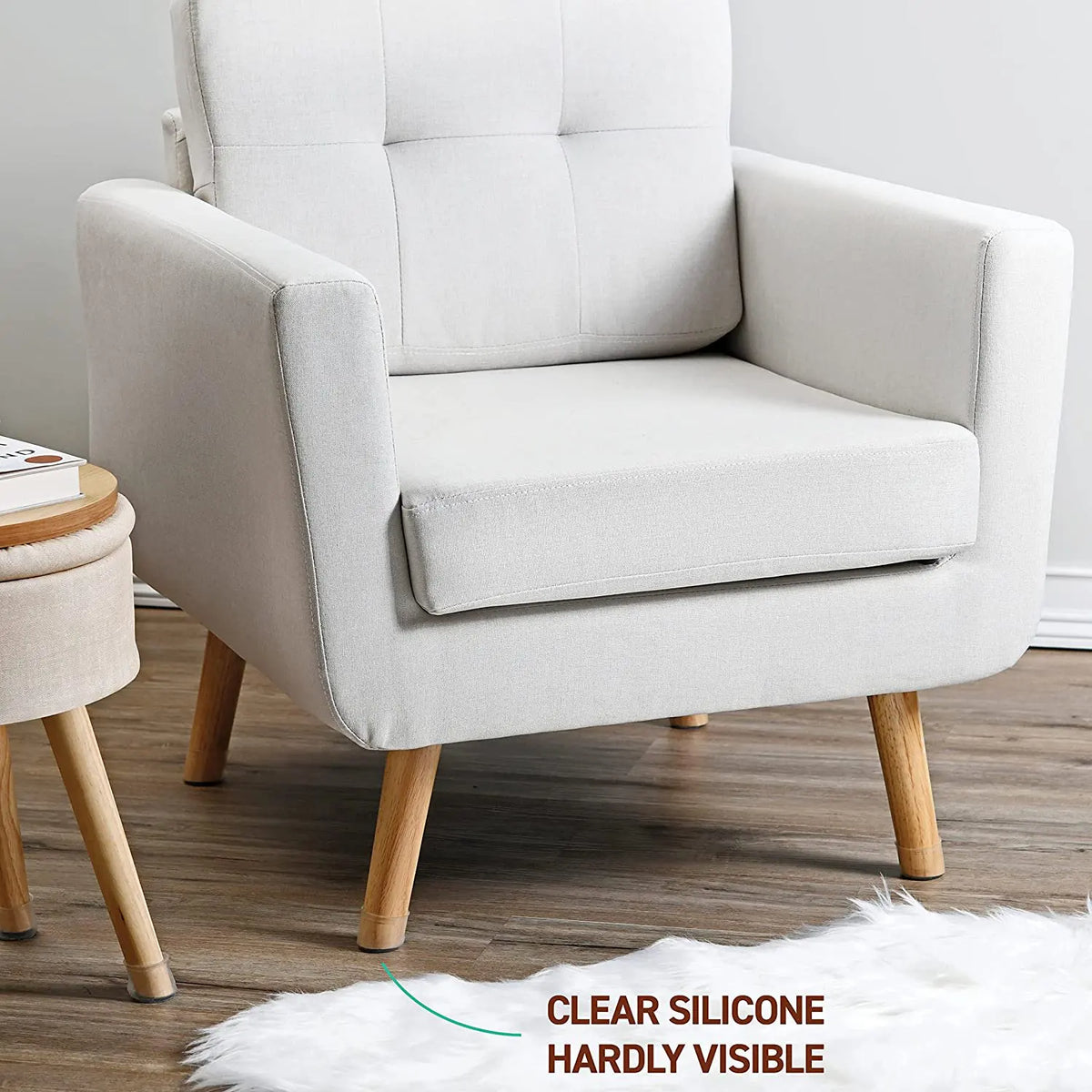 Silicone Chair Leg Floor Protectors with Felt Pads 24 Pack