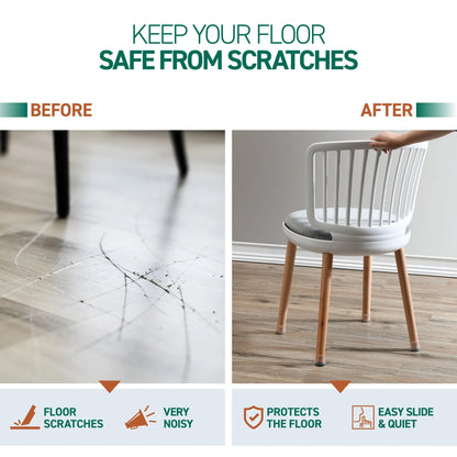 Silicone Chair Leg Floor Protectors with Felt Pads 24 Pack