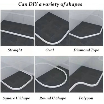 Silicone Shower Water Barrier Strip for Bathroom Floor