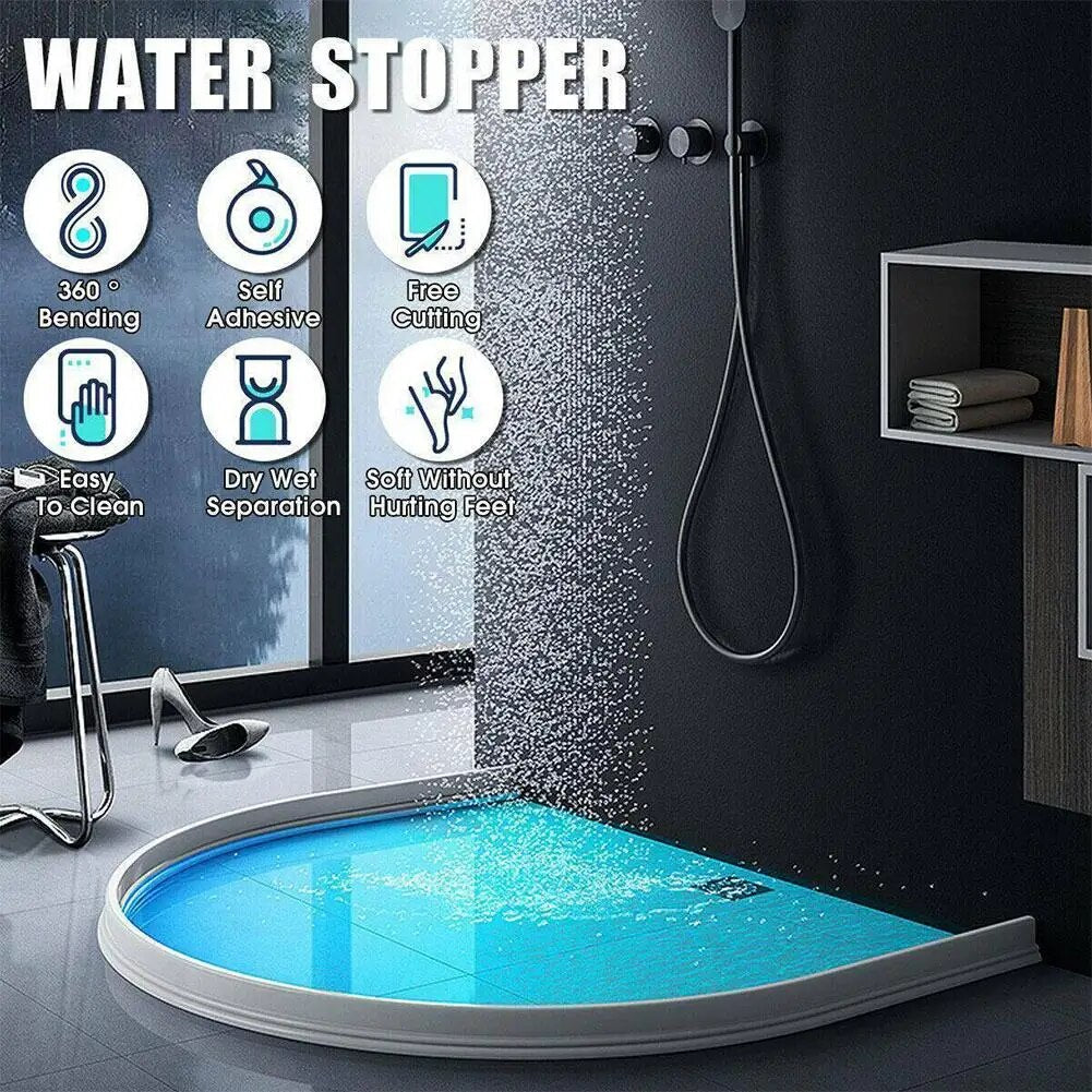 Silicone Shower Water Barrier Strip for Bathroom Floor
