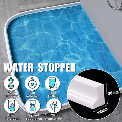 Silicone Shower Water Barrier Strip for Bathroom Floor