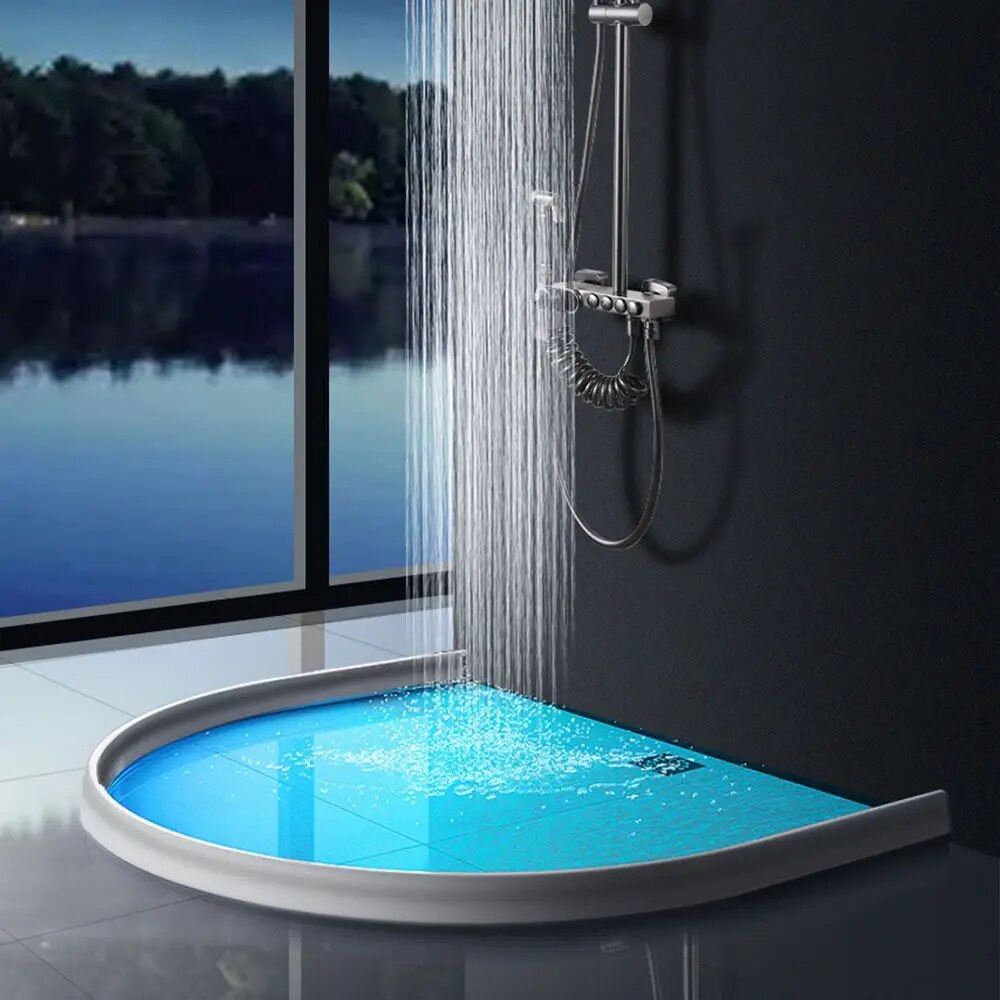 Silicone Shower Water Barrier Strip for Bathroom Floor