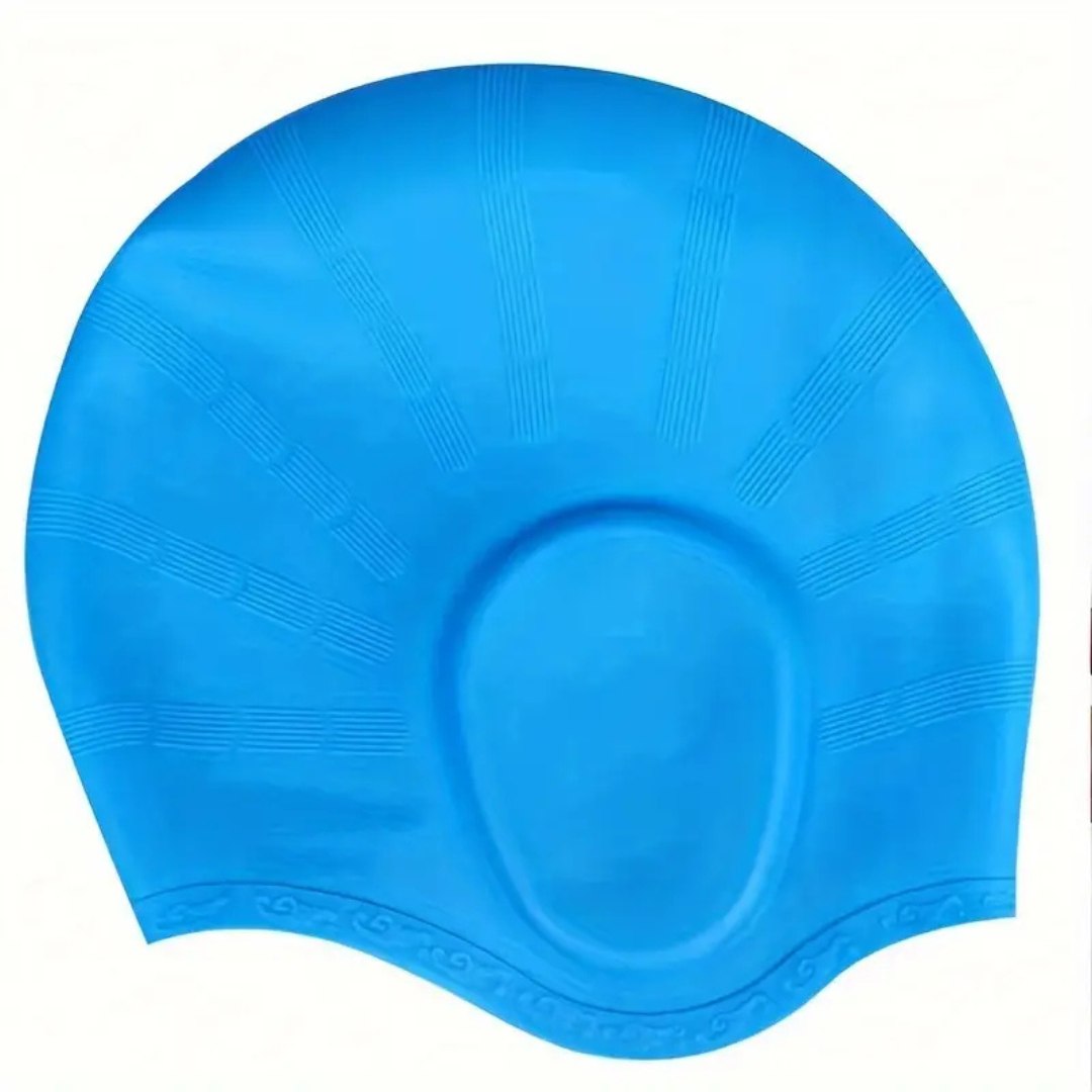 Silicone Swim Cap with Ear Protection for Long Hair Waterproof Swimming Cap