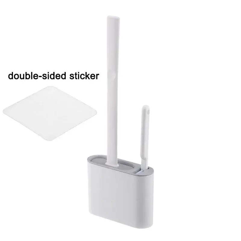 Silicone Toilet Brush Set with Wall Mount and Detail Brush
