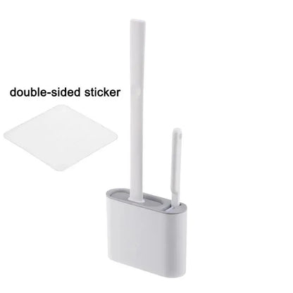Silicone Toilet Brush Set with Wall Mount and Detail Brush