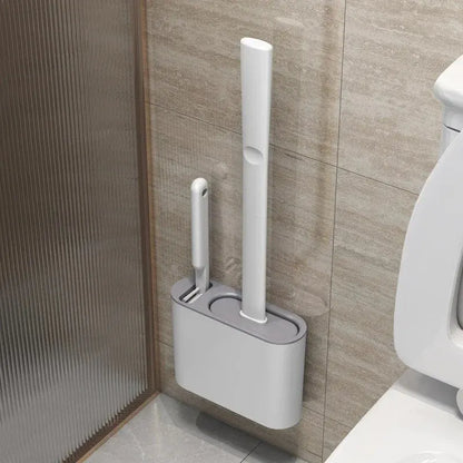 Silicone Toilet Brush Set with Wall Mount and Detail Brush
