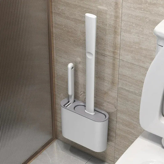 Silicone Toilet Brush Set with Wall Mount and Detail Brush