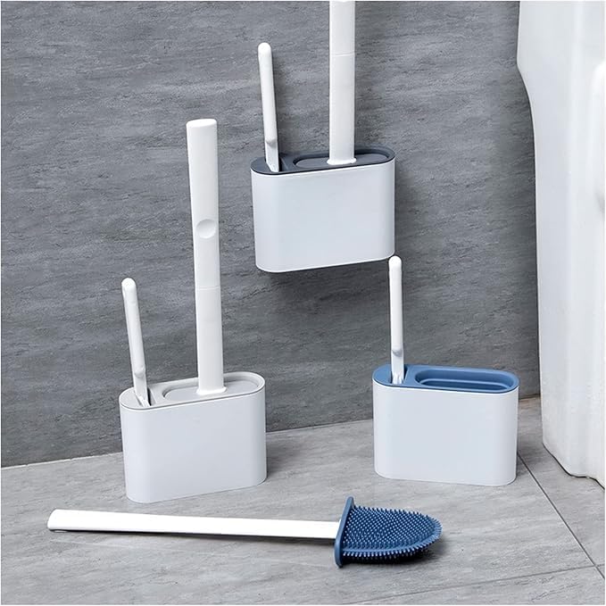 Silicone Toilet Brush with Wall Mounted Holder
