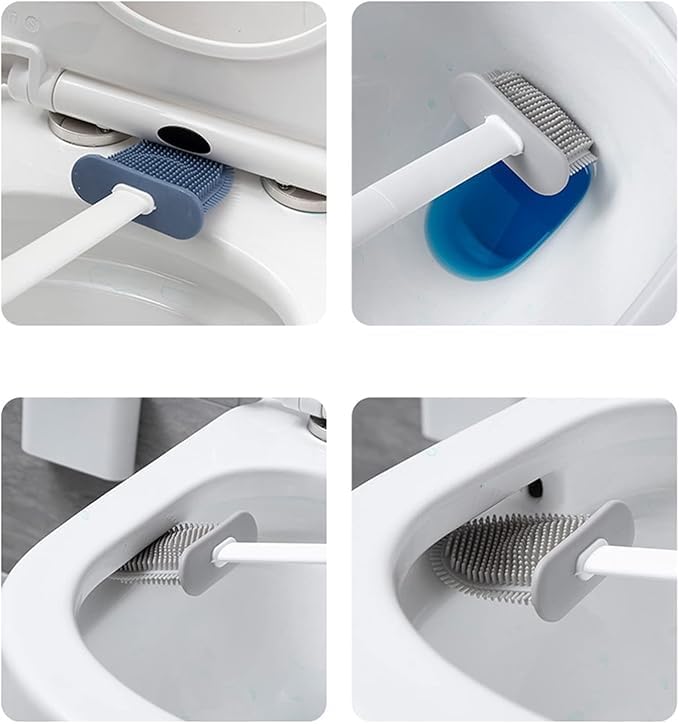 Silicone Toilet Brush with Wall Mounted Holder