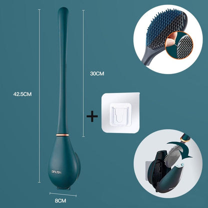 Silicone Toilet Cleaning Brush with Ventilated Wall Holder