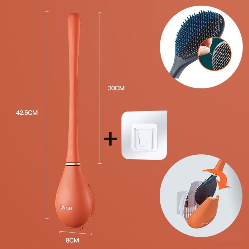 Silicone Toilet Cleaning Brush with Ventilated Wall Holder