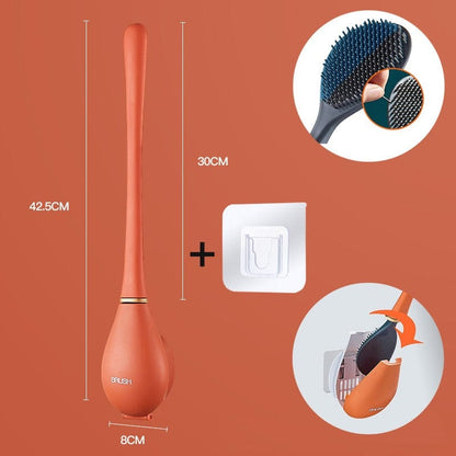 Silicone Toilet Cleaning Brush with Ventilated Wall Holder