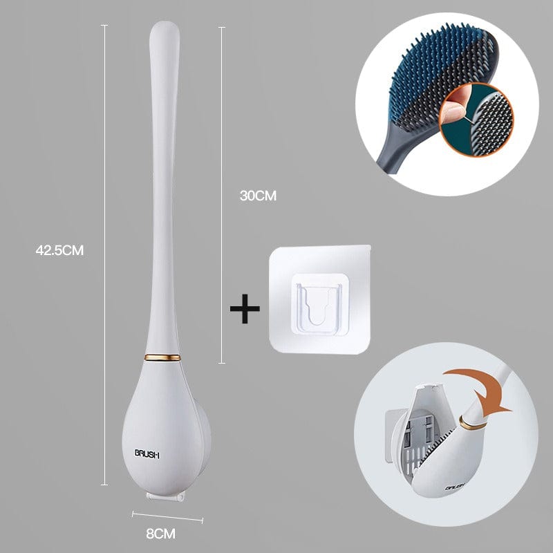Silicone Toilet Cleaning Brush with Ventilated Wall Holder