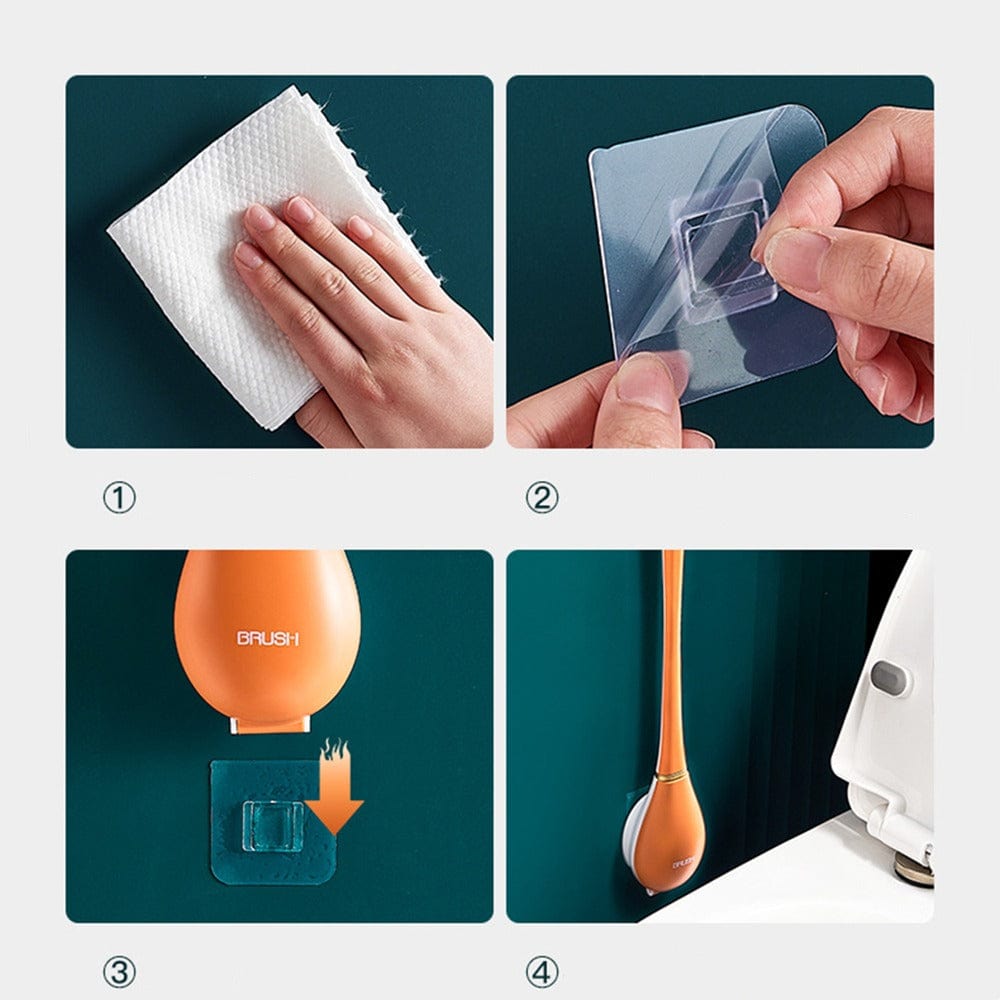 Silicone Toilet Cleaning Brush with Ventilated Wall Holder