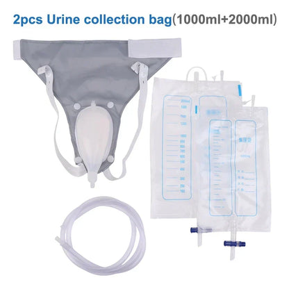 Silicone Wearable Urine Collection System with Catheter and Drainage Bags