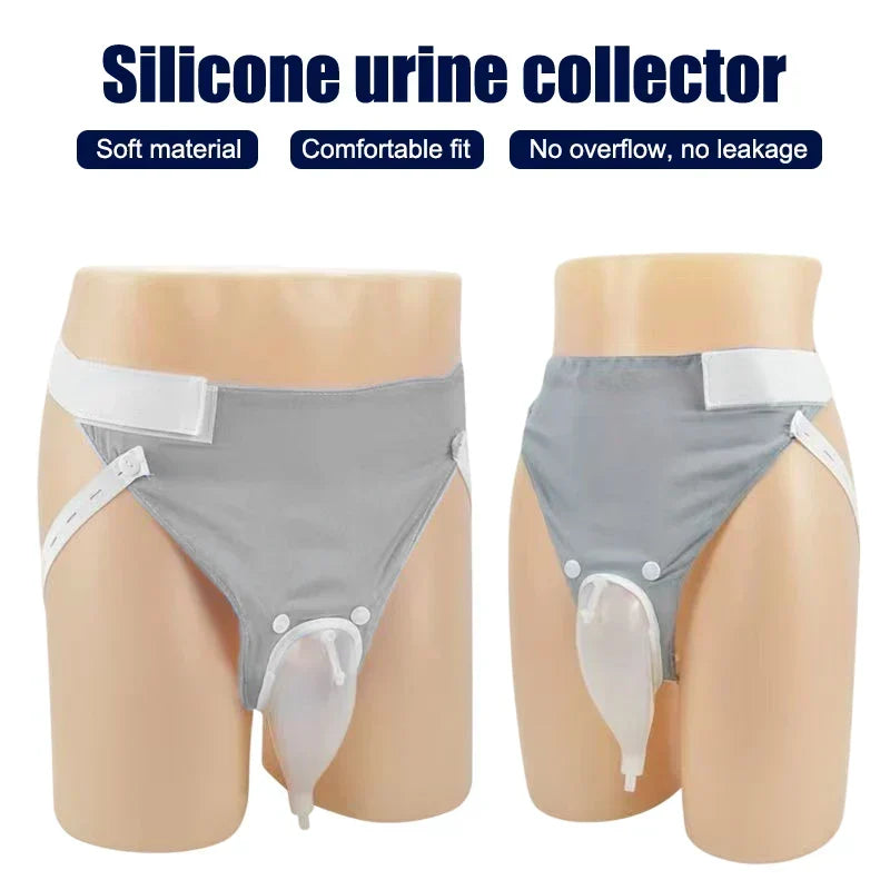 Silicone Wearable Urine Collection System with Catheter and Drainage Bags