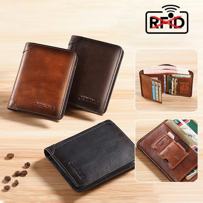 Slim RFID Blocking Bifold Wallet for Men with Card Slots