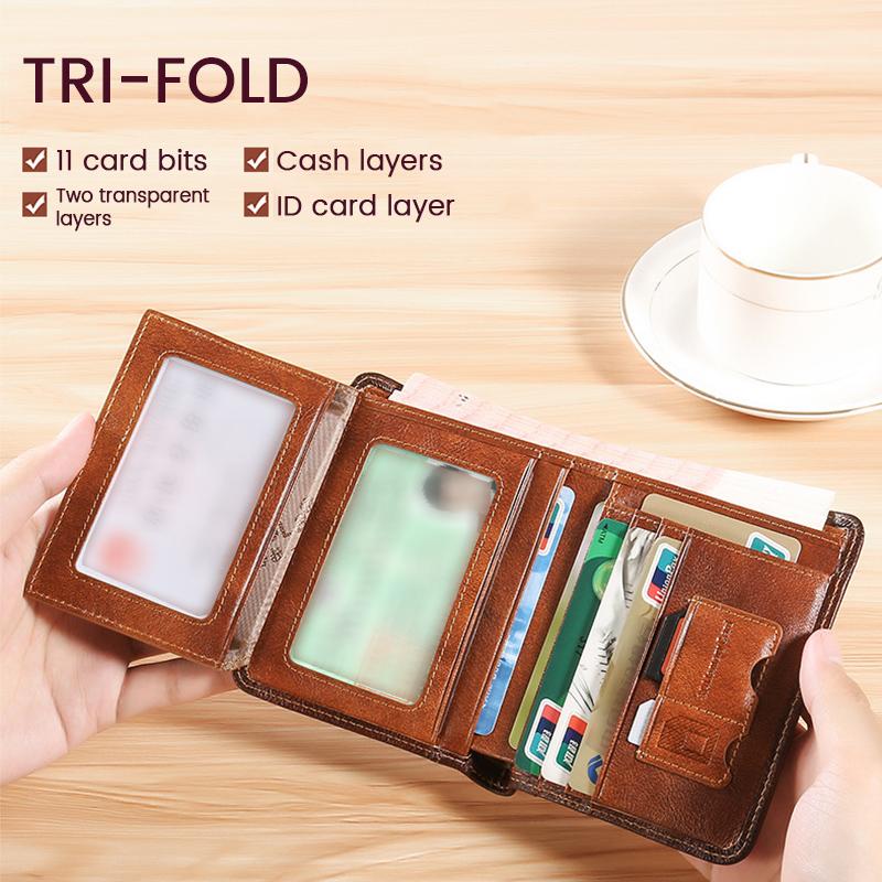 Slim RFID Blocking Bifold Wallet for Men with Card Slots