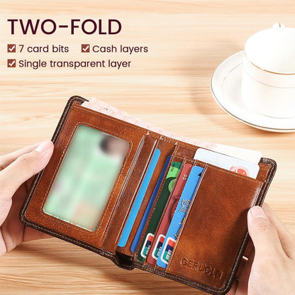 Slim RFID Blocking Bifold Wallet for Men with Card Slots